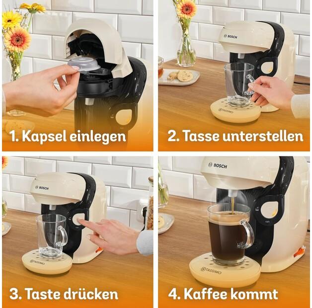 Капсульная кофемашина Bosch TAS117E Tassimo Style friendly cream