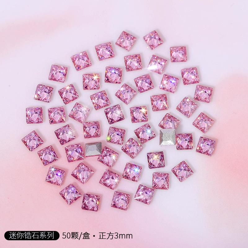Pink Nail Art Small Zircon Flat Bottom Mini Zircon Diamond Nail Art Jewelry Mixed Nail Art Diamond Jewelry Decorative Diamond