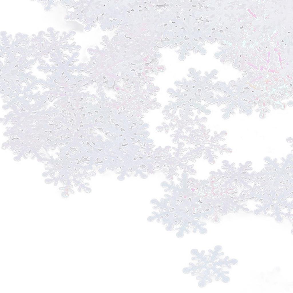 1000Pcs Snowflake Confetti 0.9in Vibrant Color Reusable Plastic Multi Purpose Christmas Confetti for Box Tree Vase