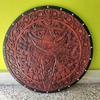 Viking Wolf Shield Hand-Carved Wooden Norse Shield for Reenactment  Display 60.96 Cm