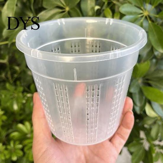 Phalaenopsis Pots Planter, Clear Plastic Orchid Pot with Drainage Holes, Root Control Breathable Slotted Plant Containers Design, for Indoor
