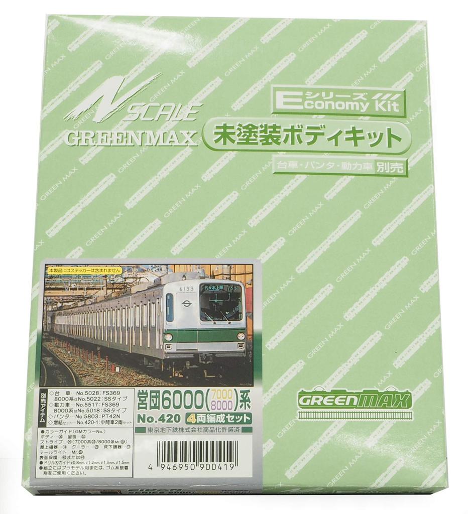 Greenmax N gauge Eidan 6000 series set 420 Railway model Unpainted body kit (7000/8000) 4-car