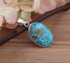 Solid 925 Sterling Silver Blue Copper Turquoise Gemstone Pendant Handmade Jewelry Healing Pendant