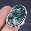 Seraphinit Edelstein Handgefertigt 925 Sterlingsilber Schmuck Ring Größe 7.5 Q7N58