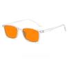 Stylish Minimalist Square-Frame Glasses Unisex Ultra-Lightweight Eye Protection with Anti-Blue Light Eyewear Orange-Red Lenses