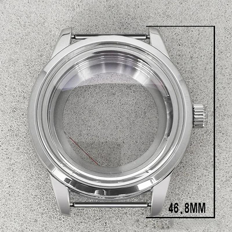 Stainless Steel Case+Leather Strap 39MM Double Buckle Leather Modification Watch Accessories For NH35/NH36/4R/7S Movement