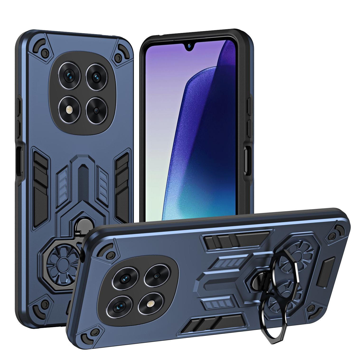 

Чехол для Xiaomi Redmi Note 14 Pro 5G 14 Pro+ Plus Защитная крышка Военный класс Ударопрочная Броня Металлическое кольцо Подставка Fundas синий