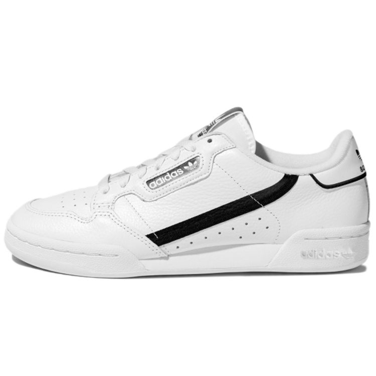 Adidas Originals Continental 80 Synthetic Leather Durable Low-Top Sneakers Unisex Sneakers White Black FZ0032