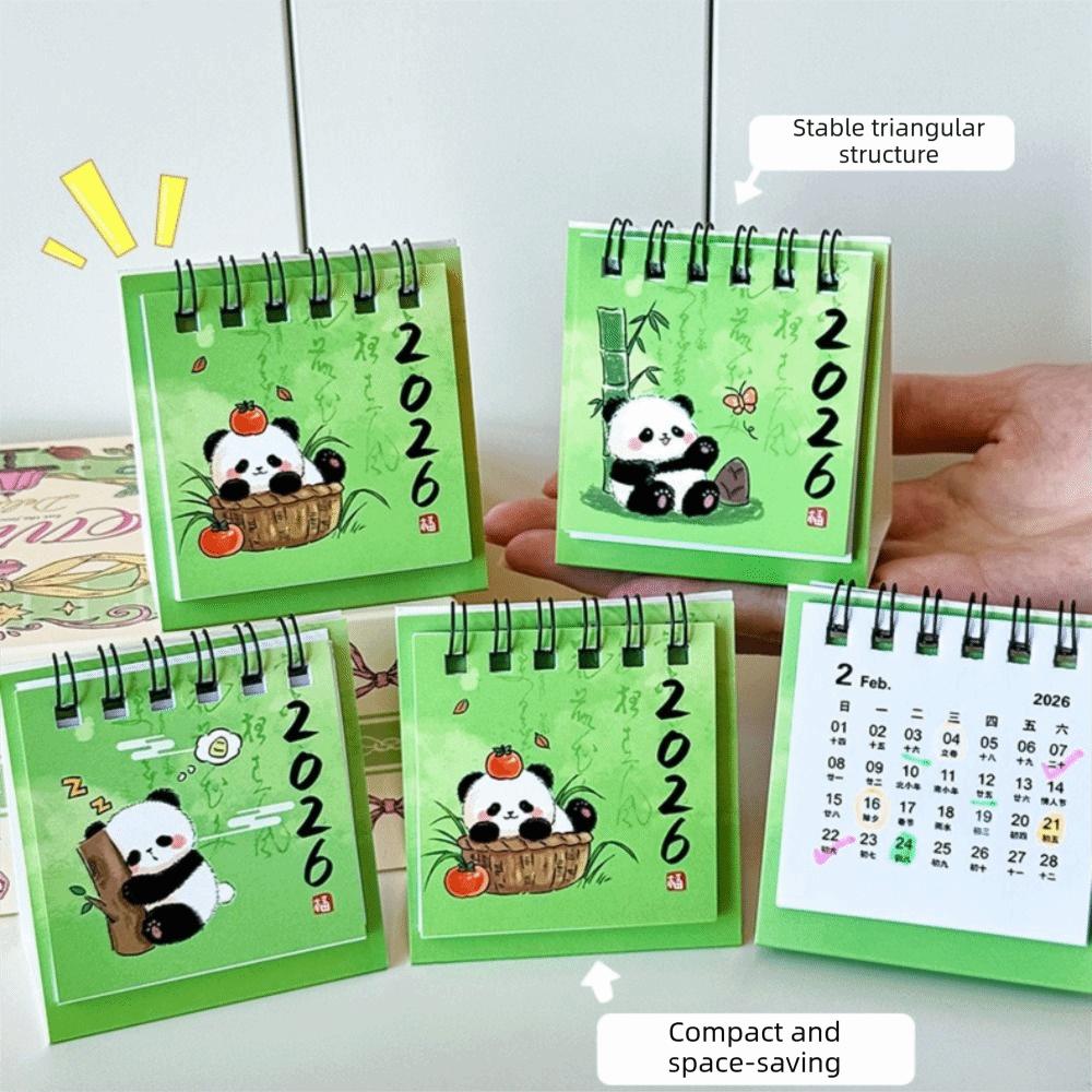 Modischer Chinesischer Stil Mini Schreibtisch Papierkalender Jahresnotizbuch Planer Zeitplaner Multifunktions Agenda Organizer Heimdekoration