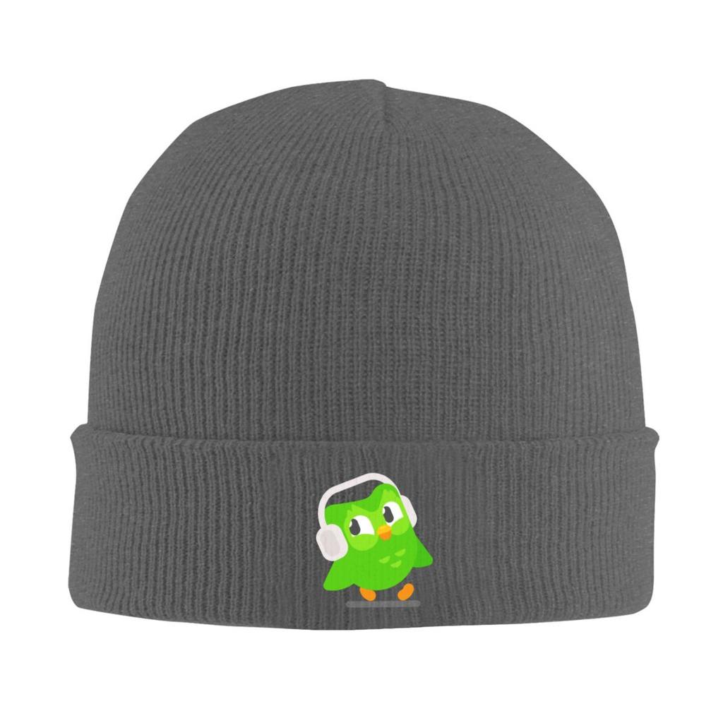 Duolingo Owl Duo Warm Knitted Cap Winter Knit Bonnet Hat Skullies Beanies Hip Hop Caps for Unisex