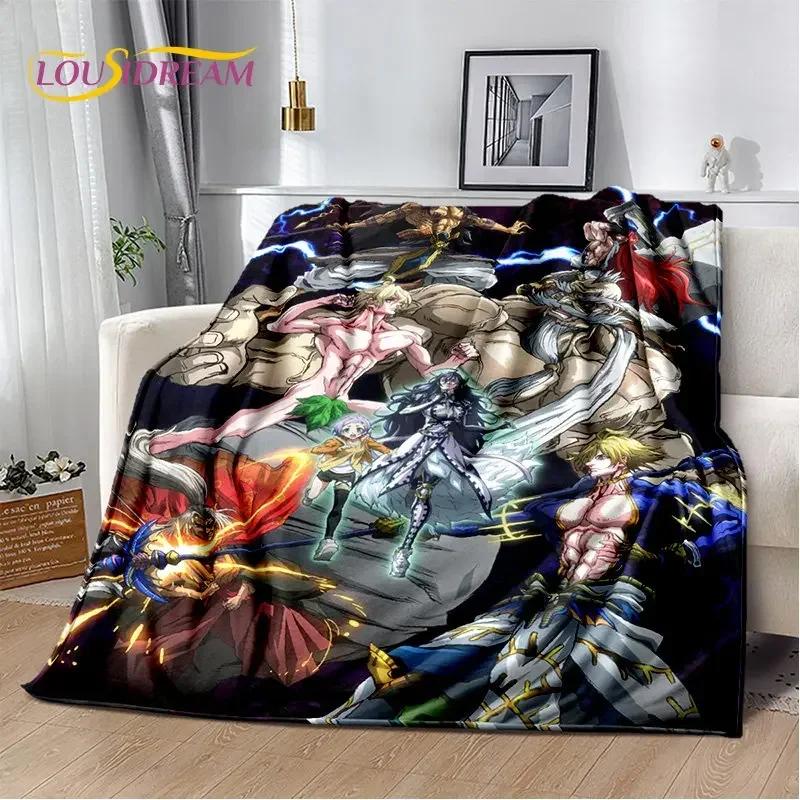 Record of Ragnarok Anime Cartoon Weiche Plüschdecke, Flanelldecke, Überwurfdecke für Wohnzimmer, Schlafzimmer, Bett, Sofa, Picknick-Abdeckung