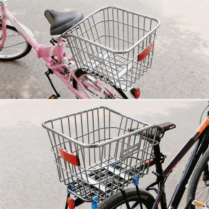 Heavy Duty Rear Bike Cargo Basket Replacement Metal Back Seat Cargo Carriers Rear Luggage Bike Rack Easy To Install