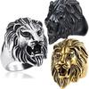 Retro Men's Ring Crown Lion Head Lion King Ring Exaggerated Halloween Ornament