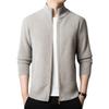 Cardigan Lavorato a Maglia Autunnale e Invernale da Uomo Casual con Collo Alto Giacca Maglione Moda Mezza Età e Giovane Versione Coreana Maglione con Zip da Uomo