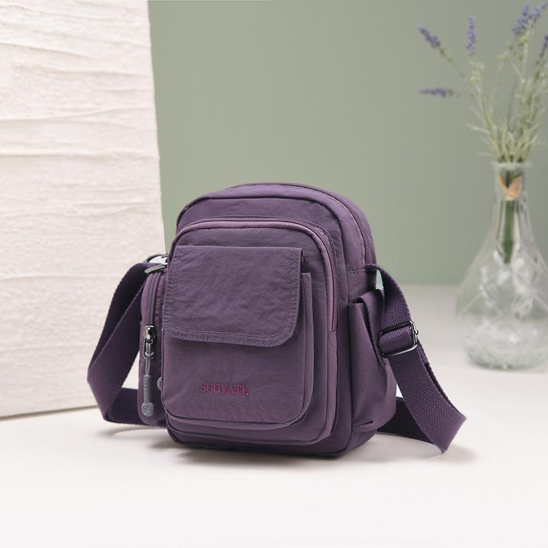 Small Square Bag Women's Shoulder Bag Water-Repellent Nylon Crossbody Bag