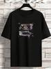 Spring Summer T-Shirt American Fashion Trendy Brand Print Men'S Youth Spring Summer Round Neck Oversized Widened Casual Versatile Top, Plus Size
