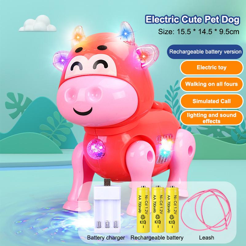 New Pink Color Electric Walking Pig Toy With Light Musical Kids Funny Electronics Toy Children Birthday Gift Toys