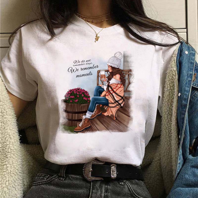 Maycaur camiseta feminina casual nova engraçada mulher negra topo t harajuku 90s moda em torno do pescoço manga curta senhora t camisa roupas
