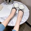 Grape Mom Studiolee 2025 Spring and Summer Gentle Bow Square Head Shallow Mouth Flat Bottom Soft Sole Ballet Single Shoes Women