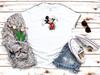 26 Mickey Mouse Torn Effect White Women's 3 4 Short Sleeve T Shirt K149 Unisex T-Shirt