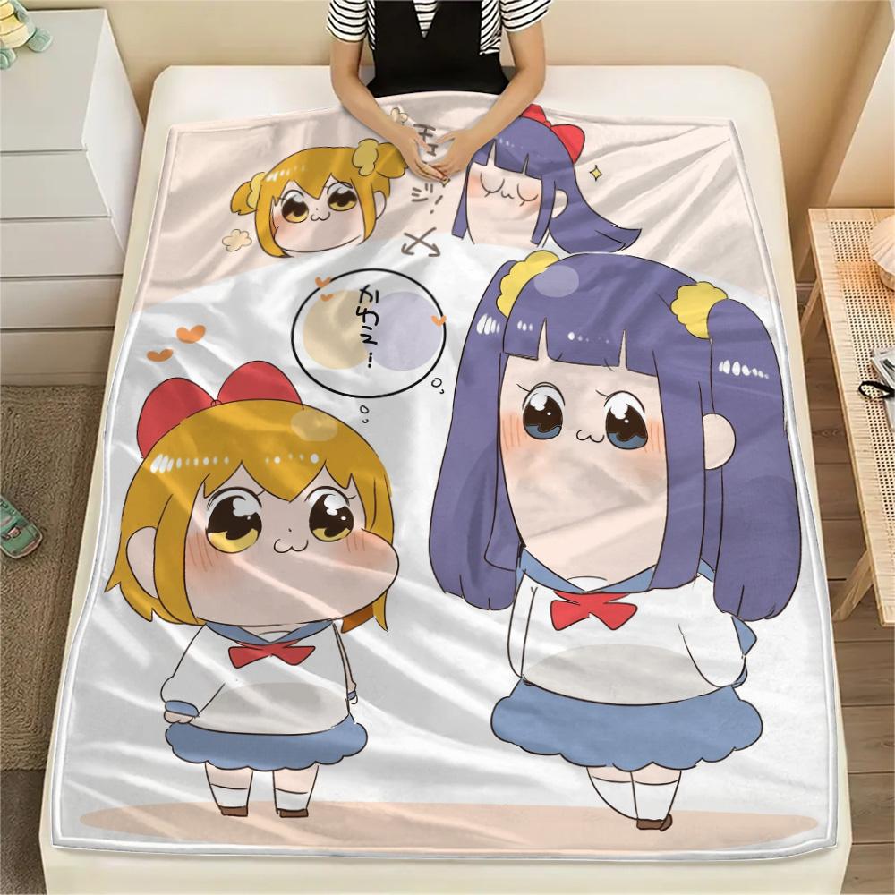 Pop Team Epic  Print Flannel Blanket, High quality Comfortable for All Seasons, Home Decor, Warmth and Comfort