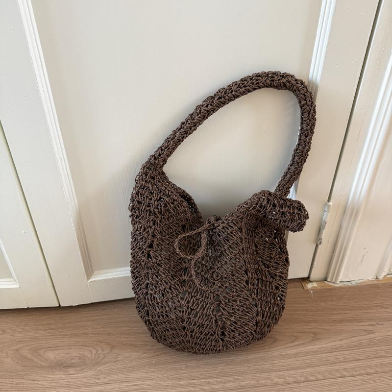 New summer large-capacity knitted bag casual shoulder women's bag seaside vacation beach bag versatile tote bag