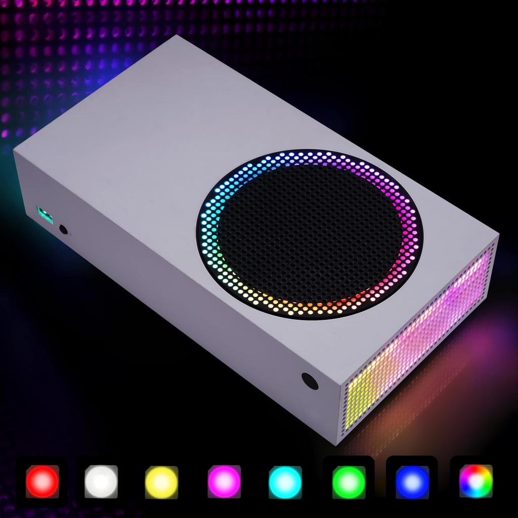 eXtremeRate RGB LED Light Strip for Xbox Series S Console Fan 39 Multicolor Changeable Flexible Tape Light Strip Kit with IR DIY Decoration Accessory