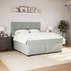 VidaXL Sommier à lattes de lit et matelas Gris clair 200x200cm Velours 3291008