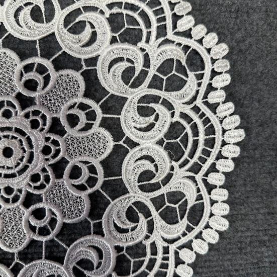 White Lace Placemat, Round Oval Vintage Doily, Embroidered Placemat Coaster for Cup Vase Dining Table Wedding Party Decor
