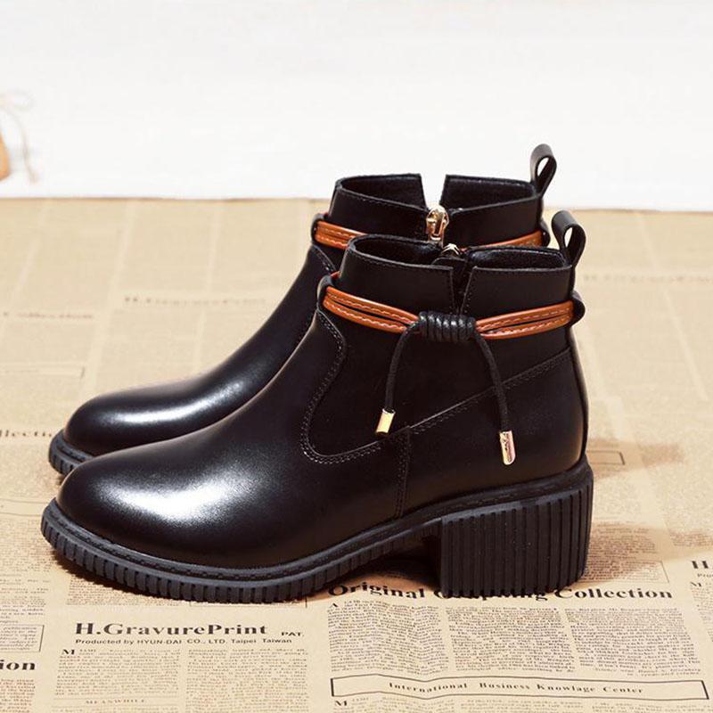 Botas cortas blancas de verano Botas de cuero suave Botas Martin de suela  gruesa, Botas de mujer botas de tacón grueso para mujer comprar a buen  precio — entrega gratuita, reseñas reales