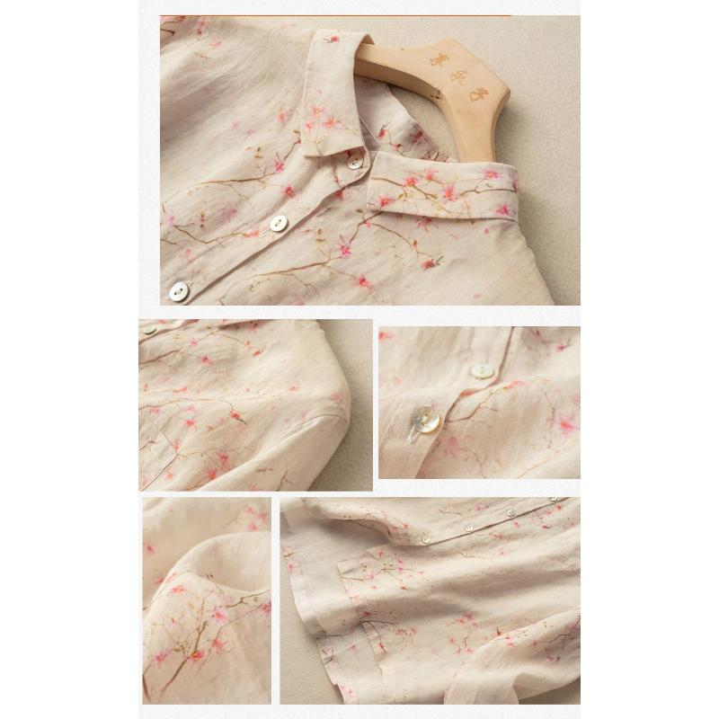 Damen Neue Genähte Quadratischer Ausschnitt Knopf Print Mode Locker Vielseitig Lässig Langarmhemden