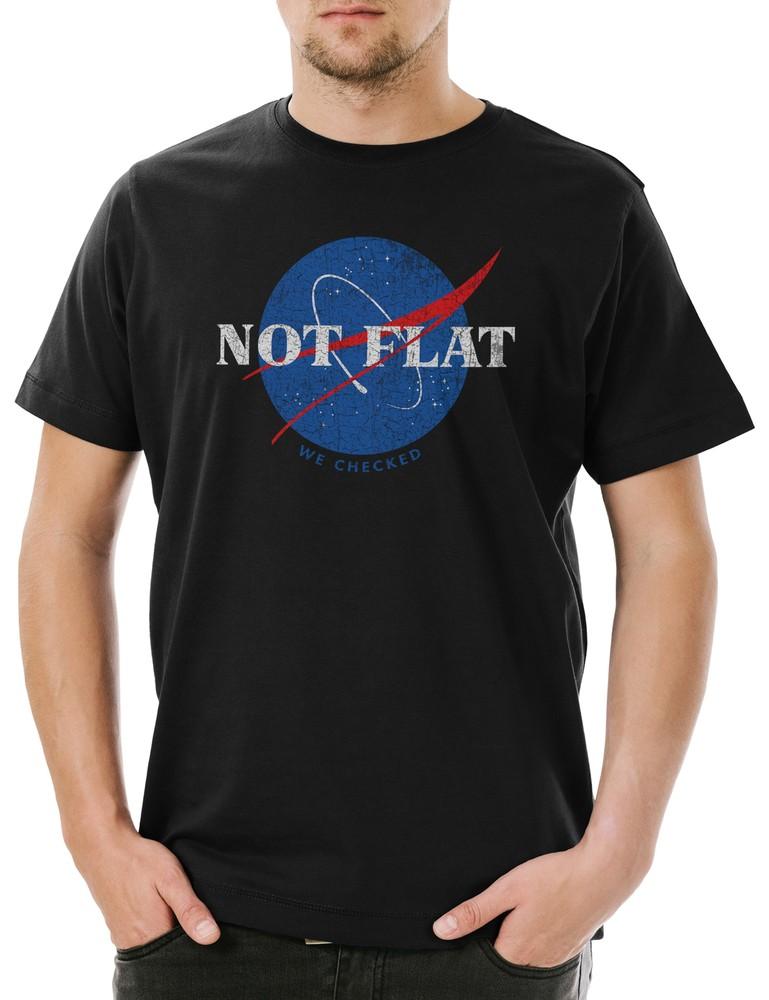 

Not Flat Men s T-Shirt Flat Earth Earth Disc Society Symbol Sign Logo 2XL