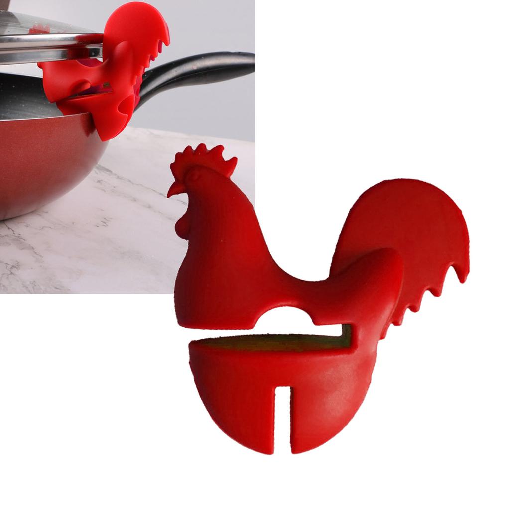 Kitchen Rooster Pot Clip Soft Elastic Silicone Rooster Kitchen Accessories Clip for Home