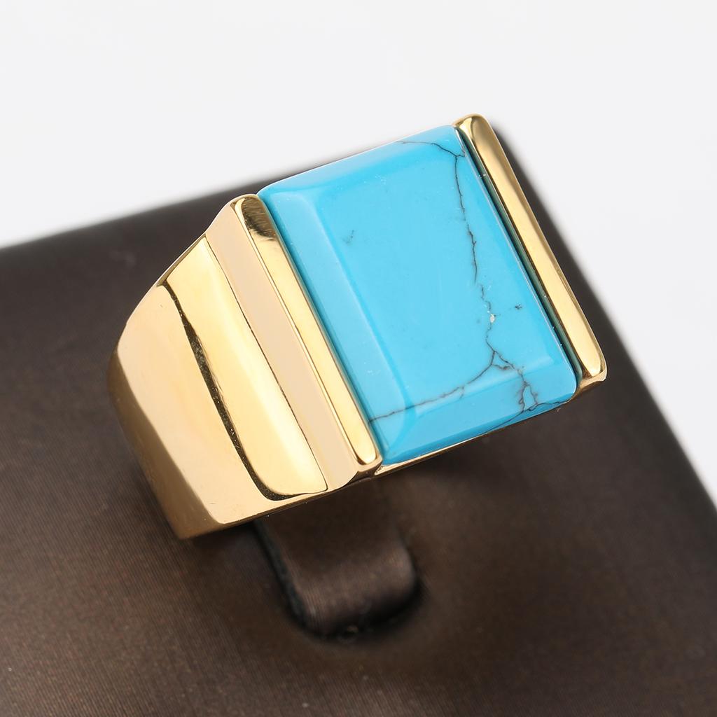 Neue Mode Hochwertige Künstliche Türkisringe für Männer Frauen 18KP Edelstahl Trendiger Schmuck Großhandel Dropshipping Geschenke