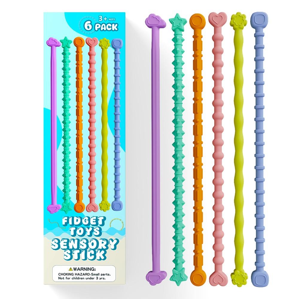 6Pcs Pressure Relief Fingertip Sensory Ring Educational Flexible Fidget Sticks  Airplane