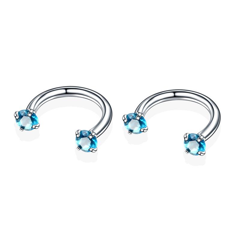 2Pcs 6/8/10/12mm Stainless Steel Zircon Piercings Earrings Horseshoe Ring Piercing Nose Ear Belly Rings Body Jewelry For Women