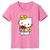 Brand New Sanrio Hello Kitty Cartoon Print Children's T-shirt, Round Neck, Cute and Casual, Versatile Short Sleeves