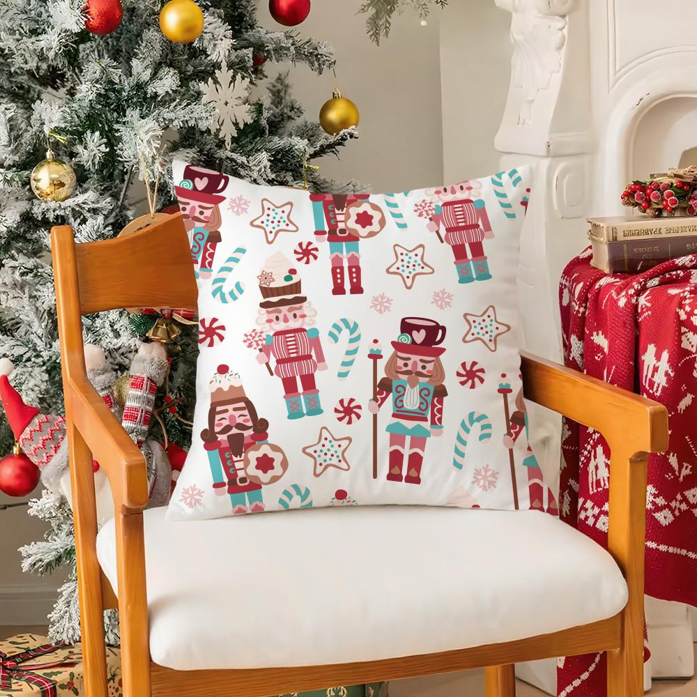 Classic Cartoon Nordic Toy Characters Pillow Case Silky Short Plush With Invisible Zipper Dustproof Sofa Cushion Cover