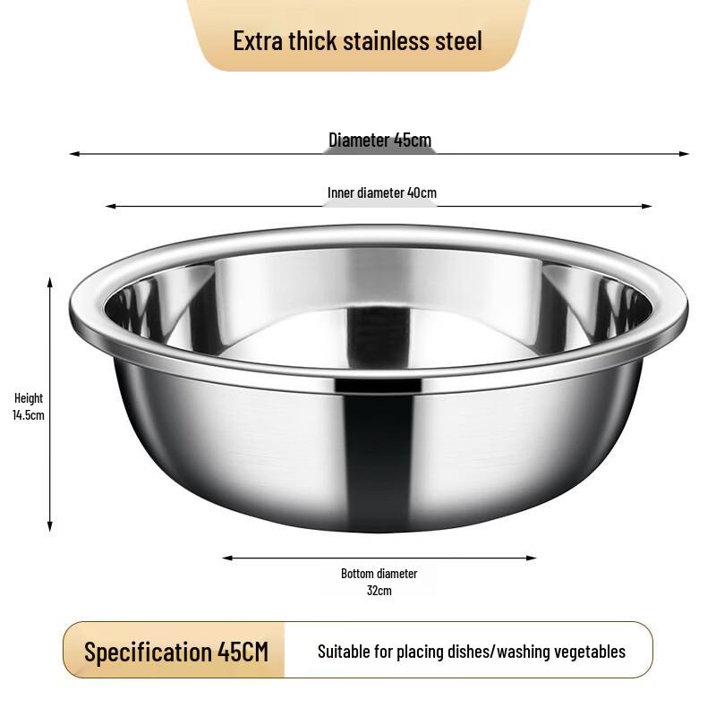Ouluoti 304 Stainless Steel Multi-Purpose Kitchen Bowl
