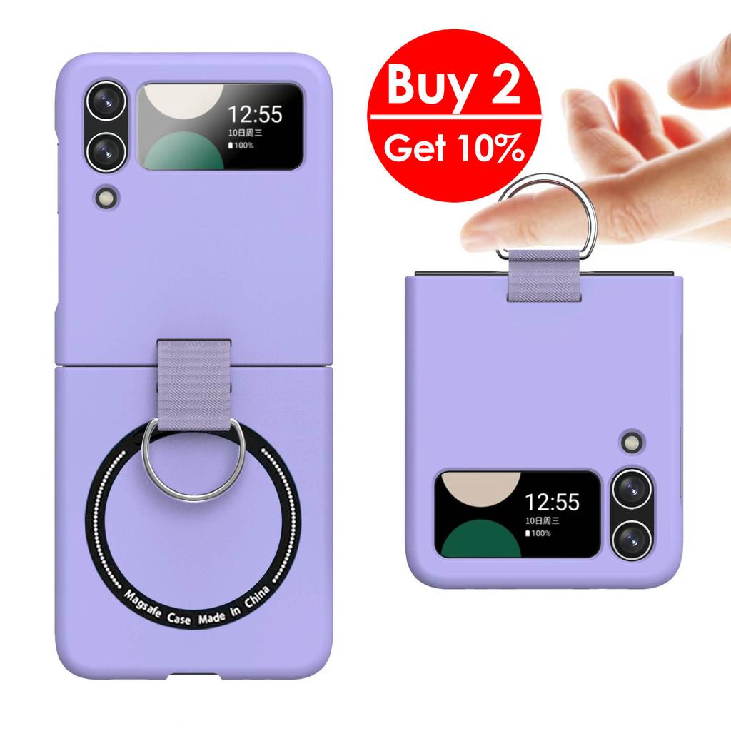 Anti-scratch Magsafe Ring Case for Samsung Galaxy Z Flip 6 5 4 5g Non-slip Holder Wireless Charging Cover for Samsung Z Flip3