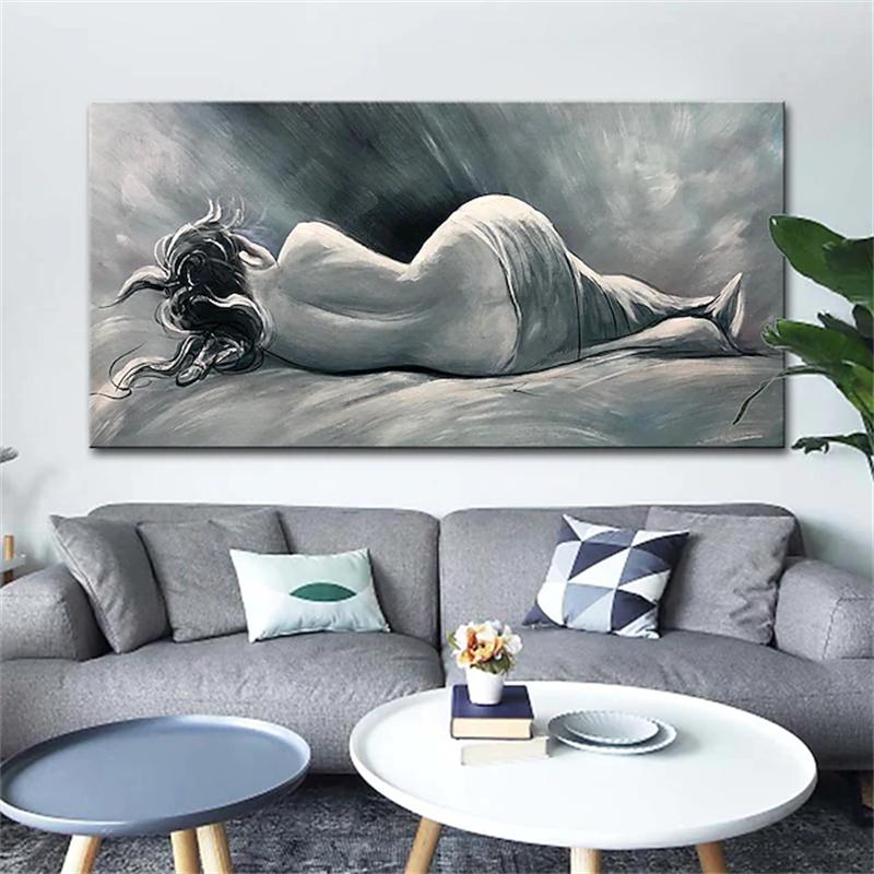 Moderne Frau Schlafender Körper Rückenansicht Kunst Porträt Dekoration Ölgemälde Poster und Druck Raum Leinwand Dekoration Gemälde