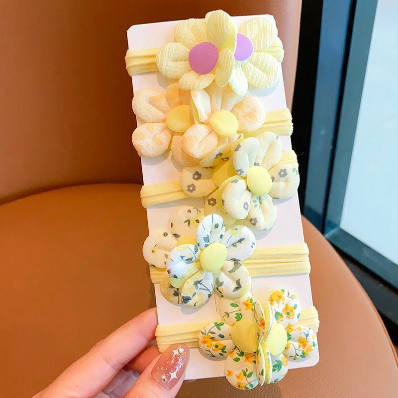 5 Pieces New Flower Girls Elastic Hair Bands Kids Princess Hair Accessories Children Hair Ties Baby Headwear