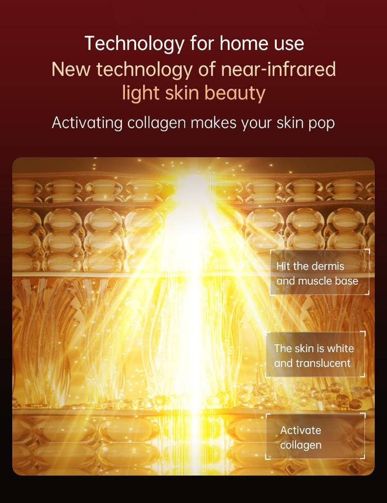 Photon Skin Rejuvenation LED Face Mask with Neck - Red & Green Light Therapy for Home Use to Brighten Skin Tone