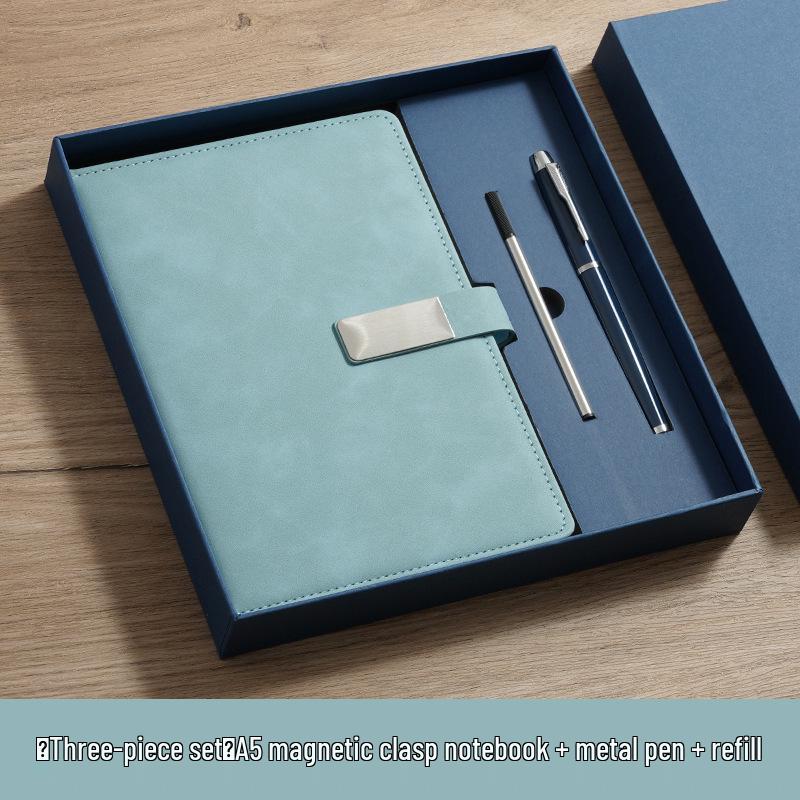 A5 Business Notebook Gift Set: Custom Leather-Feel Buckle Style Diary