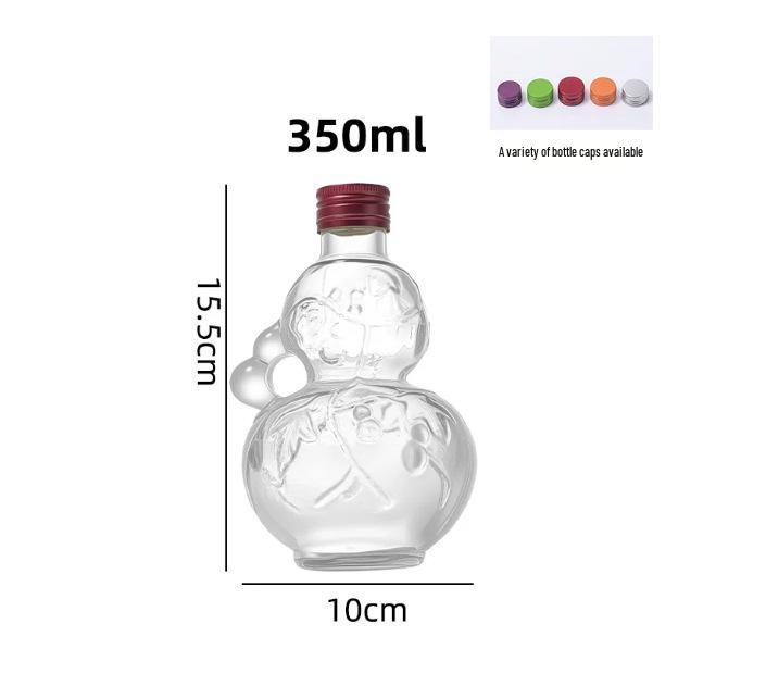 High-Value Blessings & Wealth 500ml Transparent Thick Glass Fruit Wine Bottle