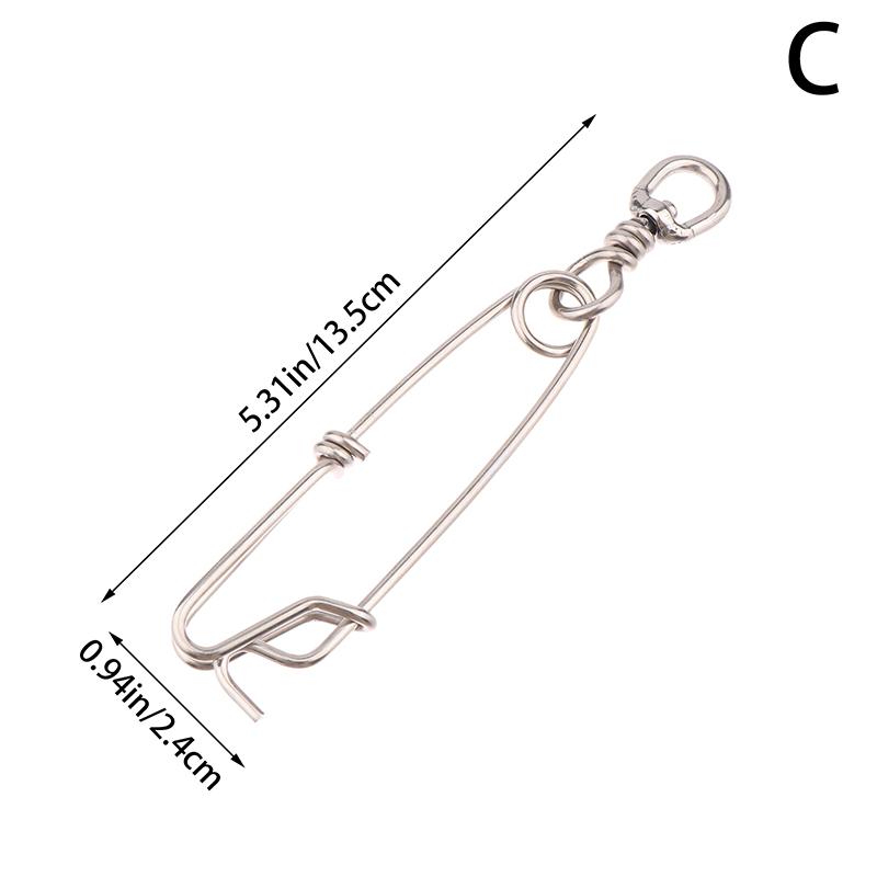 1Pc Stainless Steel Ring Tuna Fishing Clip Snap With Swivel Ring Connector For Spearfishing Long Line Fishing Accessories