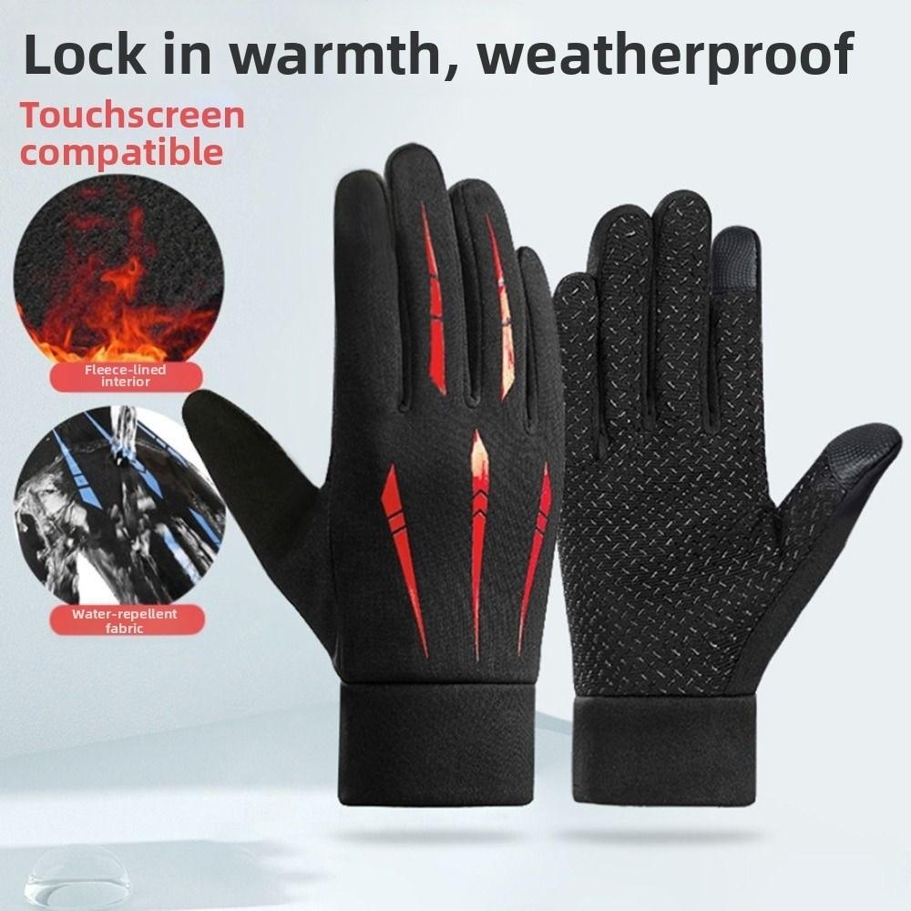 Anti-Slip Winter Cycling Gloves Warm Riding Protective Mittens Portable Cold-proof Gloves  Fishing