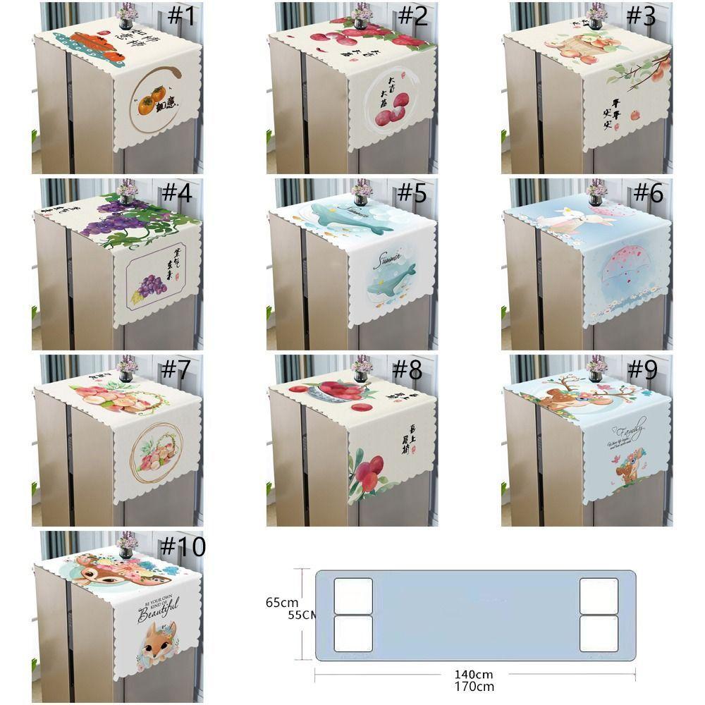 Cartoon Washing Machine Cover Oil Proof Refrigerator Cover Cloth Double/Single Door Fridge