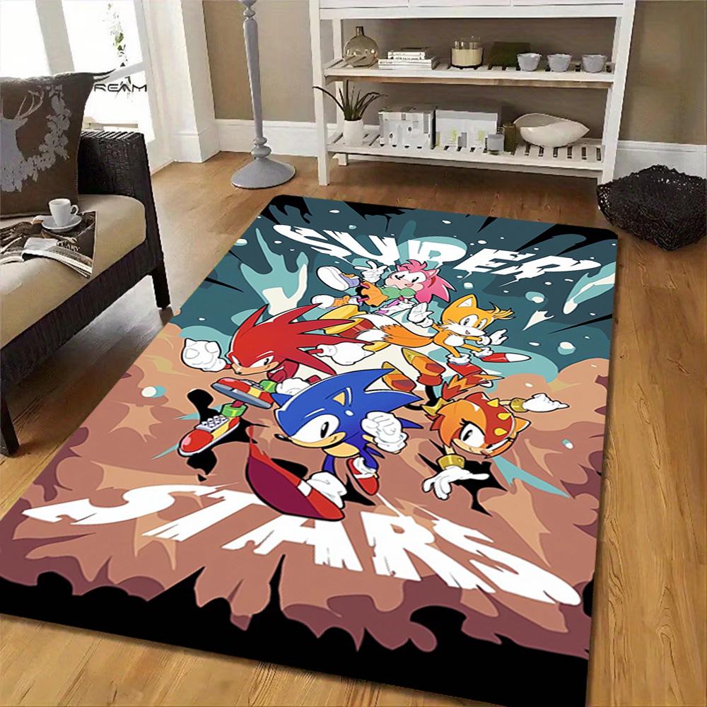 Sonic The Hedgehog Adventure Poster Decoration,Carpet,Living Room,Bedroom, Non-slip,Square rug