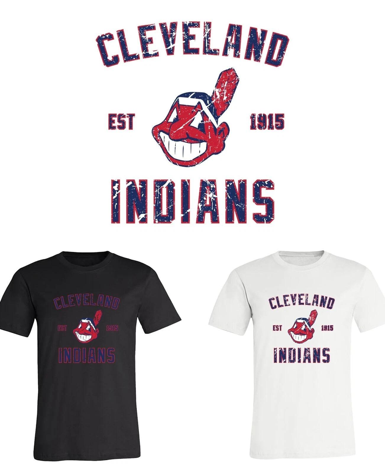 Cleveland Indians Est Distressed logo T-Shirt Sizes Youth-Adult 6XL FAST Ship! 2XL